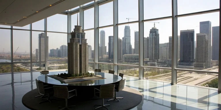 A property model in an office, central to the property management company business model.