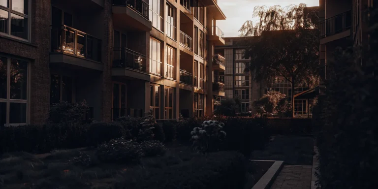 Modern off-campus student apartment community near a university