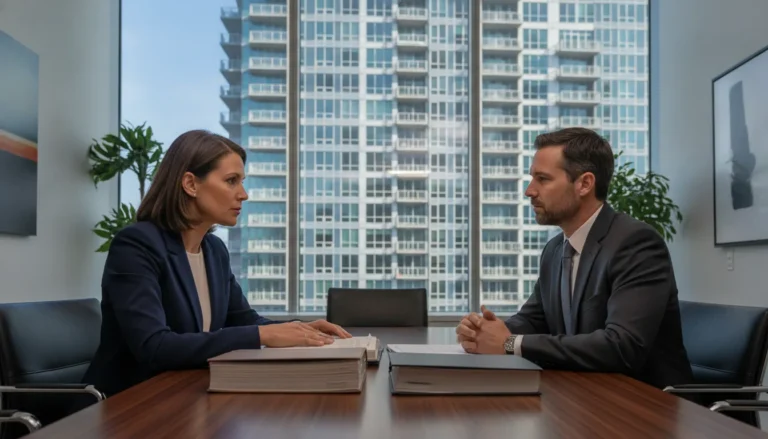Property manager and owner reviewing financial operations for a multifamily property
