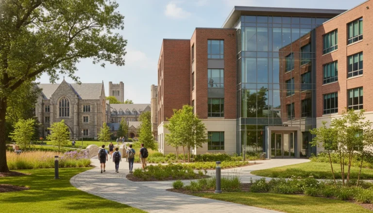 Modern off-campus student housing community near a university